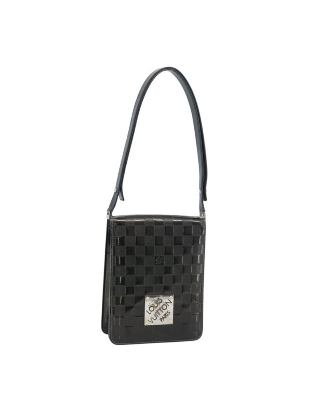Authentic LOUIS VUITTON Damier Vernis Club Bag Green Petrol blue M92128 LV